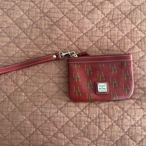 Dooney & Bourke Burgundy Logo Wristlet